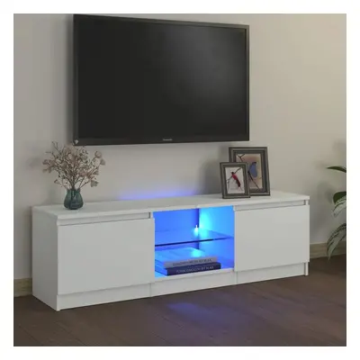 TV skříňka s LED osvětlením bílá 120 x 30 x 35,5 cm