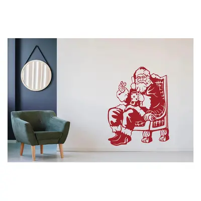 Lepy.cz Samolepka na zeď Santa Claus sedící Velikost (šířka x výška): 60x77cm, Barevná varianta: