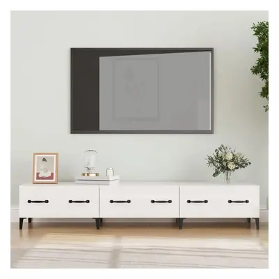 TV skříňka bílá vysoký lesk 150 x 34,5 x 30 cm kompozitní dřevo