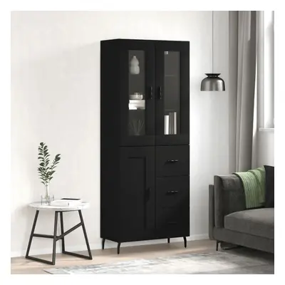 Skříň highboard černá 69,5 x 34 x 180 cm kompozitní dřevo