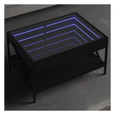 Konferenční stolek s Infinity LED černý 70 x 50 x 38 cm