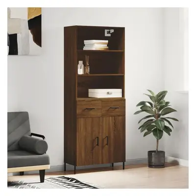 Skříň highboard hnědý dub 69,5 x 34 x 180 cm kompozitní dřevo