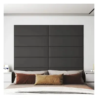 Nástěnné panely 12 ks šedé 90 x 30 cm umělá kůže 3,24 m²