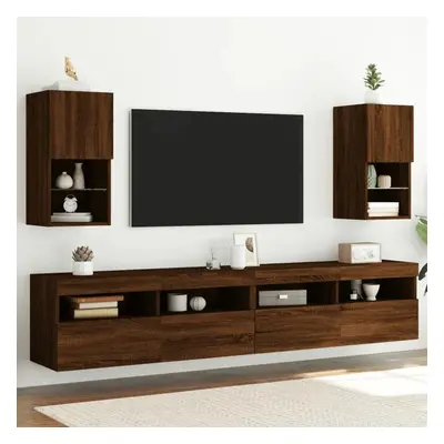 TV skříňky s LED osvětlením 2 ks hnědý dub 30,5 x 30 x 60 cm