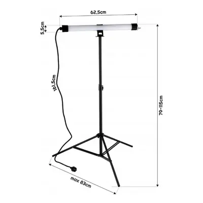 BERGE LED pracovní lampa na stativu 20W 1700lm