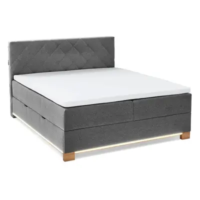 Šedá boxspring postel s úložným prostorem 160x200 cm Messina – Meise Möbel