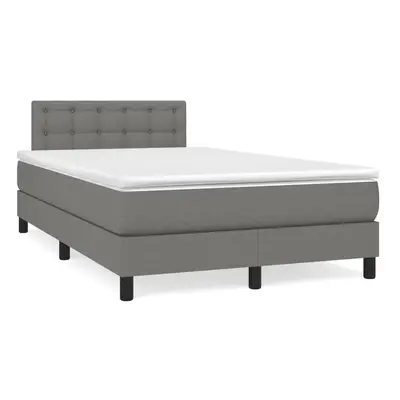 Box spring postel s matrací a LED tmavě šedá 120x190 cm textil