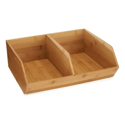 5Five® Bambusový organizér, úložný box 2-komorový, dvojitý, DOUBLE CAJA, 34x31x13