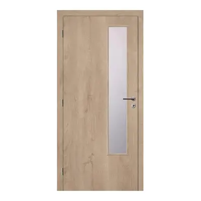 Solodoor Interiérové dveře L2 sklo, 80 L, 850 × 1985 mm, fólie, levé, dub Western, prosklené