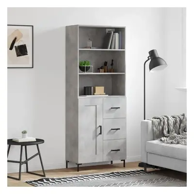 Skříň highboard betonově šedá 69,5x34x180 cm kompozitní dřevo