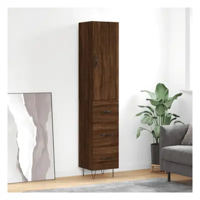 Skříň highboard hnědý dub 34,5 x 34 x 180 cm kompozitní dřevo