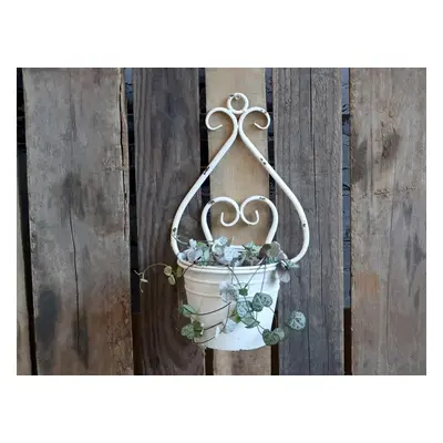 Bílý nástěnný obal na květináč Planter white - 20*17*34cm