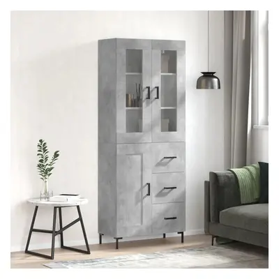 Skříň highboard betonově šedá 69,5x34x180 cm kompozitní dřevo