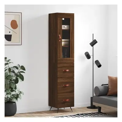 Skříň highboard hnědý dub 34,5 x 34 x 180 cm kompozitní dřevo