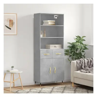 Skříň highboard betonově šedá 69,5x34x180 cm kompozitní dřevo