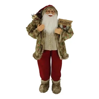 Dekorace Santa Claus Krémově-bordový 115cm