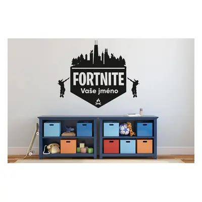 Lepy.cz Samolepka Fortnite + vlastní jméno Velikost (šířka x výška): l20x78cm, Barevná varianta: