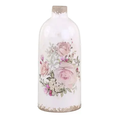 Keramická dekorační váza s růžemi Rose pattern M - Ø 11*26cm