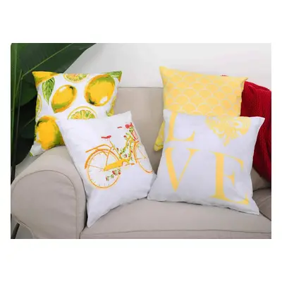 XPOSE® Set povlaků na polštář LEMON 40x40 cm - set 4ks