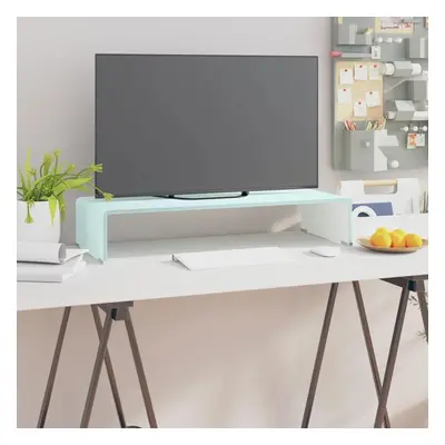 TV stolek / podstavec na monitor sklo zelený 70 x 30 x 13 cm