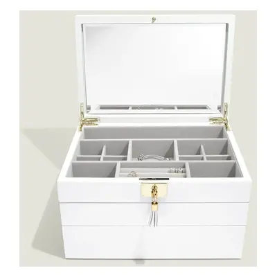 Stackers, Luxusní šperkovnice 3 v 1 Orchid White Leather | bílá 75457