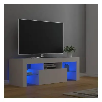 TV skříňka s LED osvětlením bílá 120 x 35 x 40 cm