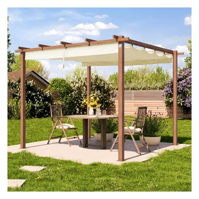 PRIMEYARD Pergola Classic 3x3 m, látková střecha, champagne - (400101)