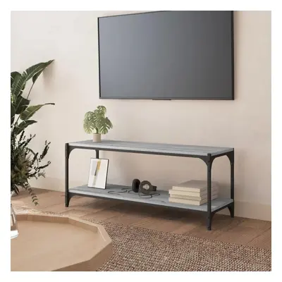 TV skříňka šedá sonoma 100 x 33 x 41 cm kompozitní dřevo a ocel