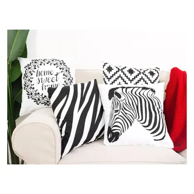 XPOSE® Set povlaků na polštář ZEBRA 40x40 cm - set 4ks