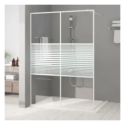 Sprchová zástěna walk-in bílá 140 x 195 cm čiré ESG sklo