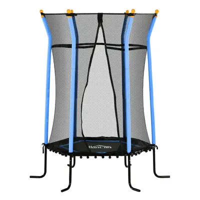 HOMCOM Kinder Trampolin Ø163,5 cm, Indoor Trampolin mit Sicherheitsnetz Randabdeckung Gummiseil,