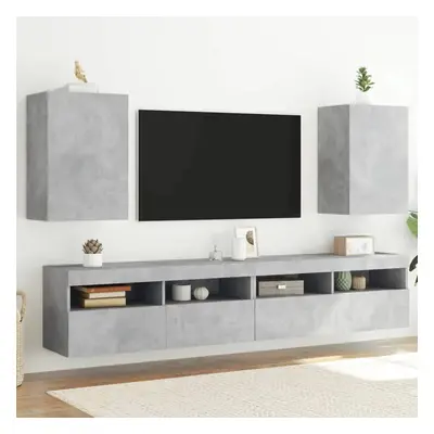 Nástěnné TV skříňky 2 ks betonově šedé 40,5x30x60 cm kompozit