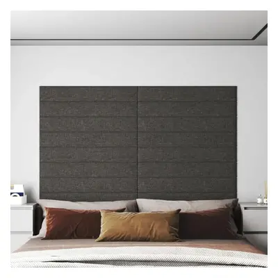 Nástěnné panely 12 ks tmavě šedé 90 x 15 cm textil 1,62 m²