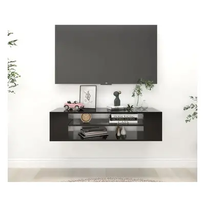 Závěsná TV skříňka černá 100 x 30 x 26,5 cm dřevotříska