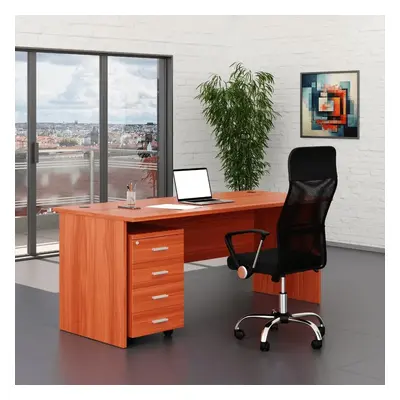 Sestava kancelářského nábytku SimpleOffice 1, 180 cm, třešeň