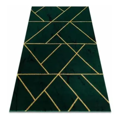 Koberec EMERALD exkluzivní 1012 glamour, styl geometrický, marmur lahvově zelený/zlatý