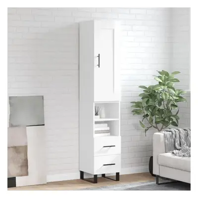 Skříň highboard bílá s vysokým leskem 34,5x34x180 cm kompozit