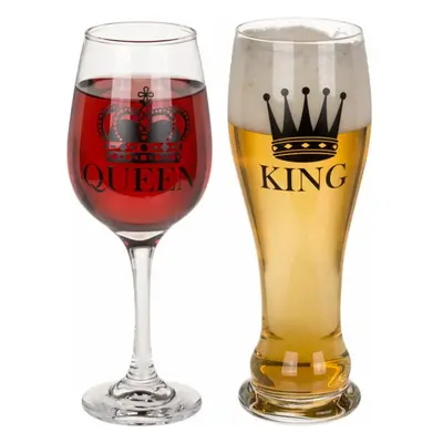 Sklenice pro pár King a Queen, 600 ml a 430 ml