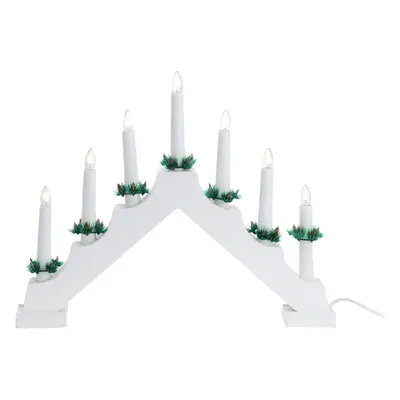 Vánoční svícen Candle Bridge bílá, 7 LED