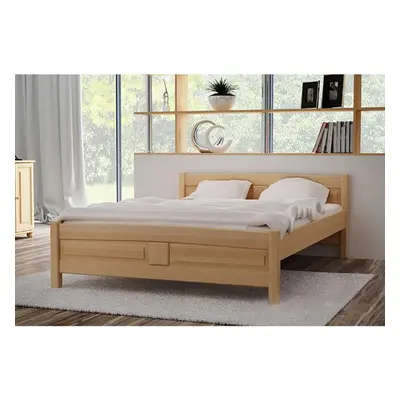 Expedo Vyvýšená postel ANGEL + pěnová matrace DE LUX 14 cm + rošt ZDARMA, 90 x 200 cm, dub-lak