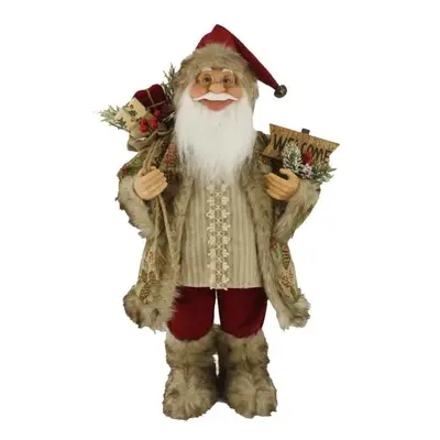 Dekorace Santa Claus Krémově-bordový 60cm