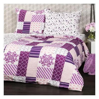 4Home Krepové povlečení Patchwork violet