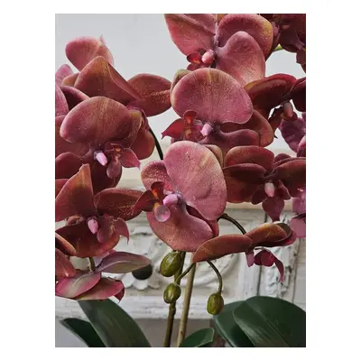 Dekorace umělá květina Orchidej s květináčem - 32*32*57 cm