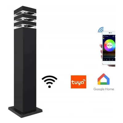 BERGE Venkovní sloupová zahradní lampa WiFi RGB + CCT Tuya - 5141 - 60 cm - černá