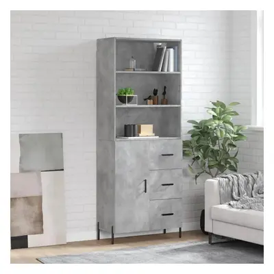 Skříň highboard betonově šedá 69,5x34x180 cm kompozitní dřevo