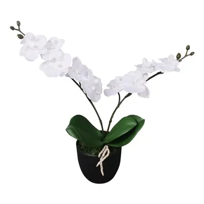 Umělá rostlina orchidej s květináčem 30 cm bílá