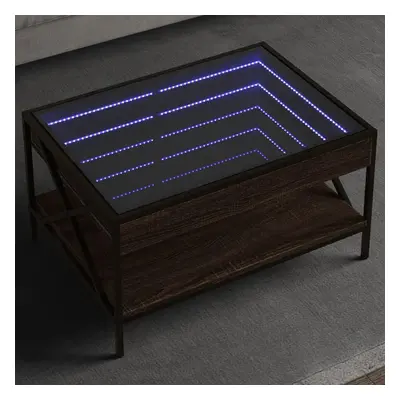 Konferenční stolek s Infinity LED hnědý dub 70 x 50 x 38 cm