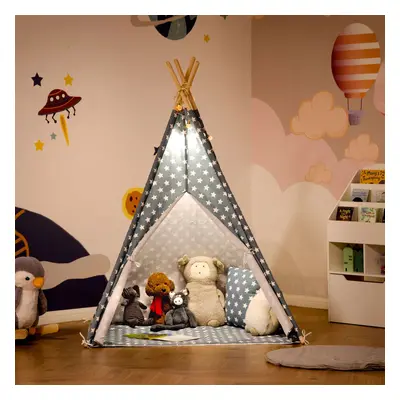 HOMCOM dětský stan tipi vnitřní venkovní 120x120x155cm skládací do dětského pokoje modrý, stan n