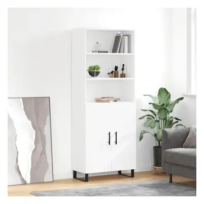 Skříň highboard bílá 69,5 x 34 x 180 cm kompozitní dřevo