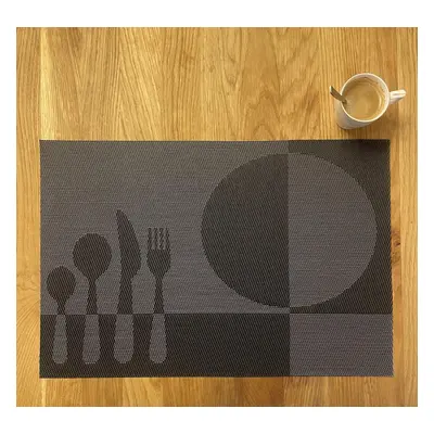 Prostírání Deluxe pod talíř food tmavě šedá 35x45cm TiaHome